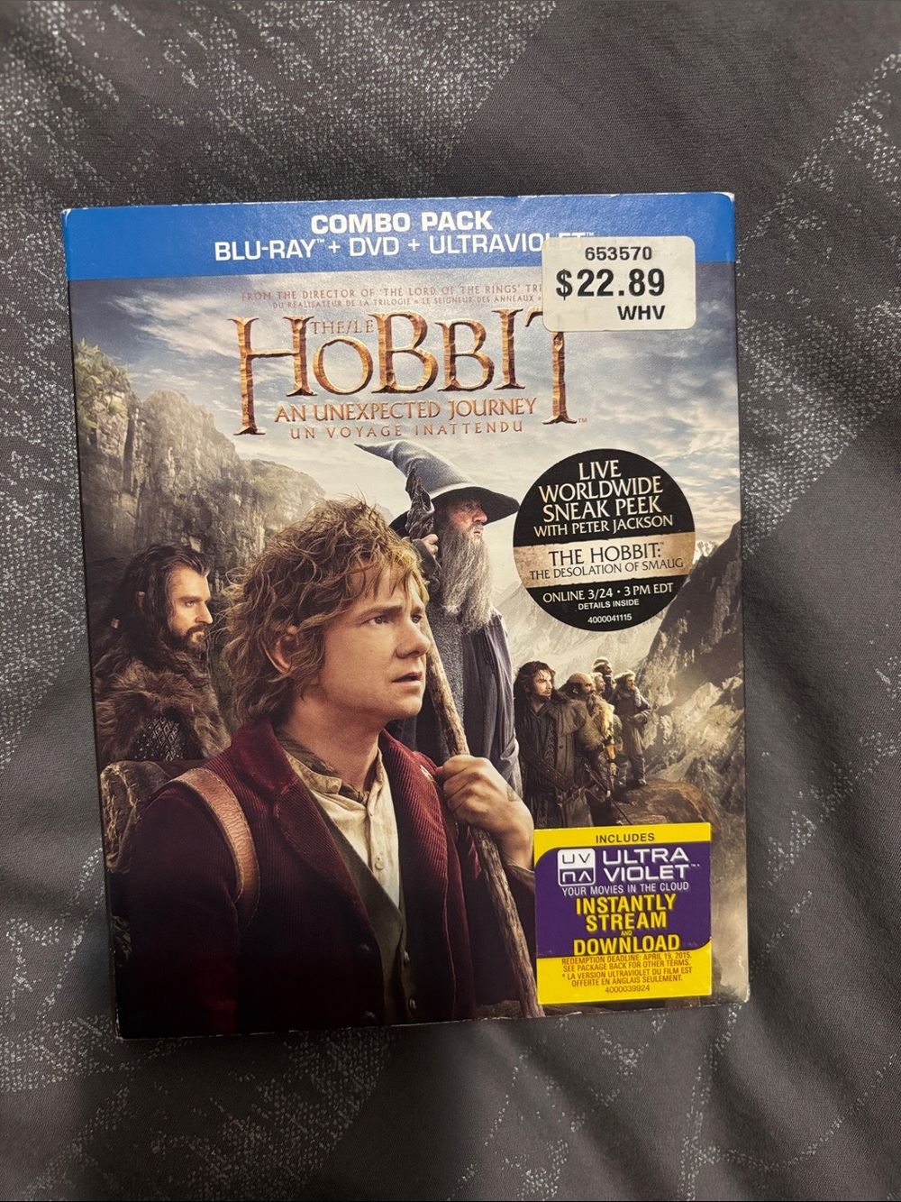 📀The Hobbit: An Unexpected Journey Blu-ray/DVD Combo Pack - Blue/Multicolor